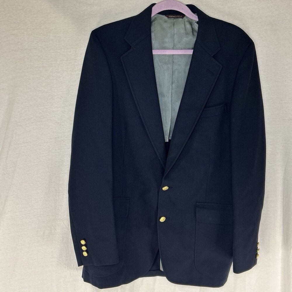 Cricketeer‎ Season Skipper Blazer Men’s 42 Navy Wool Sport Coat Gold Button